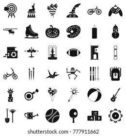 Child activity icons set. Simple style of 36 child activity vector icons for web isolated on white background