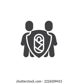 Child adoption vector icon. filled flat sign for mobile concept and web design. Child Welfare glyph icon. Symbol, logo illustration. Vector graphics