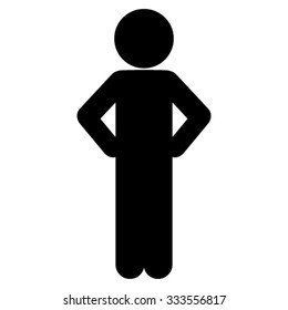 Child Akimbo vector icon. Style is flat symbol, black color, rounded angles, white background.