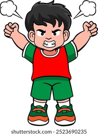 the child is angry  vector illustration isolated on with background