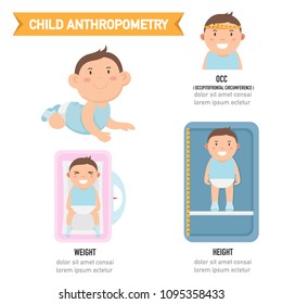 Child anthropometry infographic,vector illustration