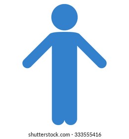 Child Apology vector icon. Style is flat symbol, cobalt color, rounded angles, white background.