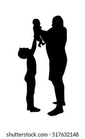 The child in the arms of his father. Vector