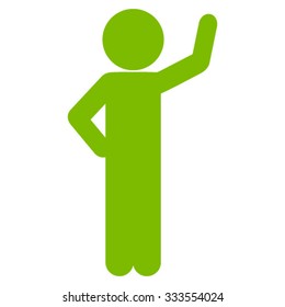 Child Assurance vector icon. Style is flat symbol, eco green color, rounded angles, white background.
