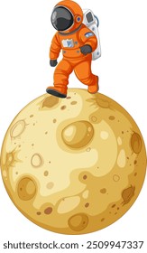Child astronaut exploring the moon's surface