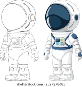 Kinderastronaut auf Raumanzug-Illustration