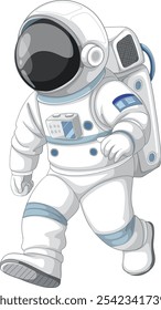 Child in astronaut suit walking confidently