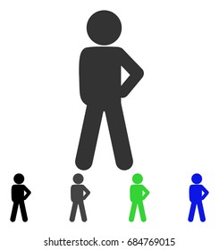 Child Audacity flat vector pictogram. Colored child audacity gray, black, blue, green pictogram versions. Flat icon style for application design.