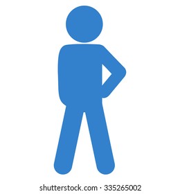 Child Audacity vector icon. Style is flat symbol, cobalt color, rounded angles, white background.