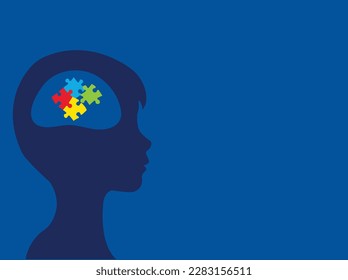 Child autism day concept. The child thinks differently. world autism day
