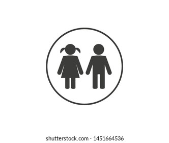 Child, baby icon. Vector illustration, flat design.