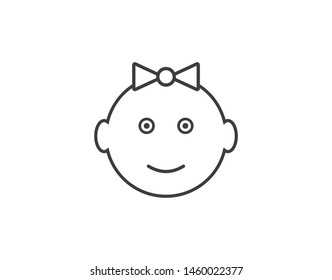 Child, baby icon. Vector illustration, flat design.