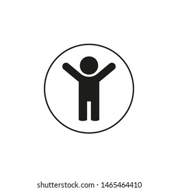 Child, baby icon. Vector illustration, flat design.