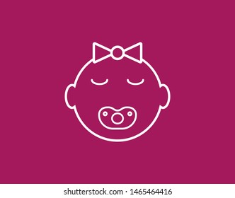 Child, baby icon. Vector illustration, flat design.