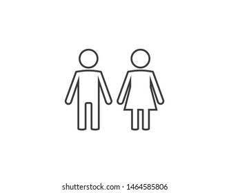 Child, baby line icon. Vector illustration, flat design.
