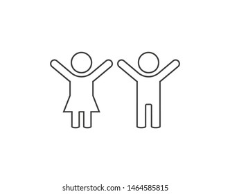 Child, baby line icon. Vector illustration, flat design.