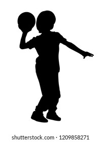 Child with ball in hand