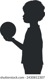 child with a ball without background