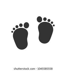 Child barefoot traces isolated on white background