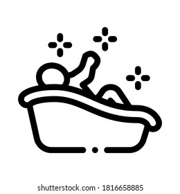 child bathing icon vector. child bathing sign. isolated contour symbol illustration