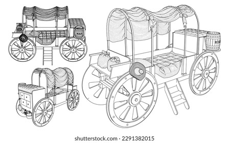 Child Bed Carriage Vector 04. Illustration Isolated On White Background. A Vector Illustration Of Child Bed.