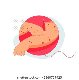 Child in Bed with Chickenpox - Stock Illustration as EPS 10 File