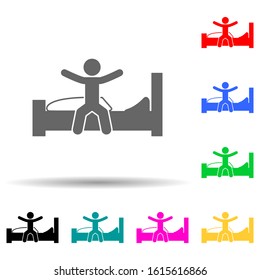 Child, bedroom, sitting multi color style icon. Simple glyph, flat vector of self independet child icons for ui and ux, website or mobile application