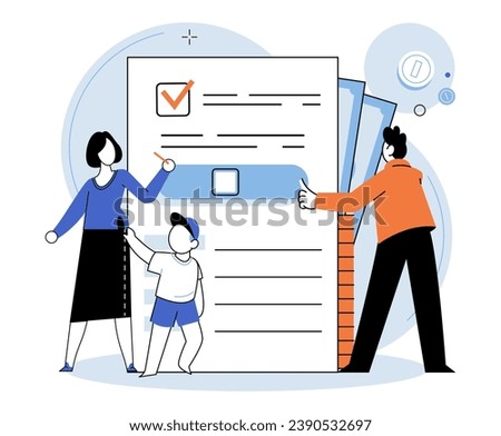 Child benefit. Vector illustration. The governments aid acts as assistant to families who require child-related financial support Child benefits serve as aide in alleviating financial burden