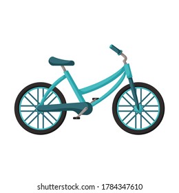 Child bicycle isolated cartoon icon. Vector illustration children bike on white background. Vector cartoon icon child bicycle.