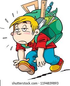 A child with a big bag