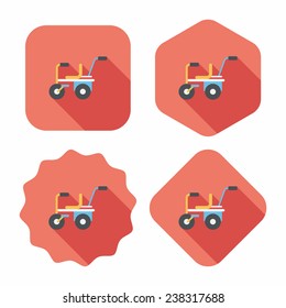 Child bike flat icon with long shadow,eps10