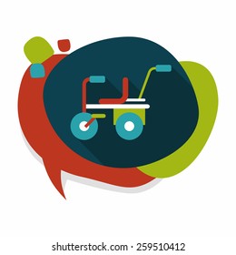 Child bike flat icon with long shadow,eps10