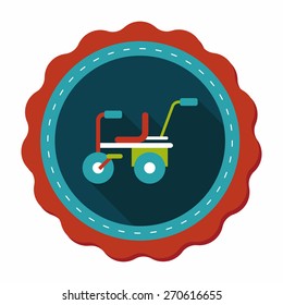 Child bike flat icon with long shadow,eps10