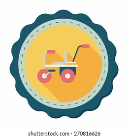 Child bike flat icon with long shadow,eps10