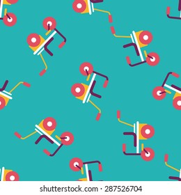 Child bike flat icon,eps10 seamless pattern background