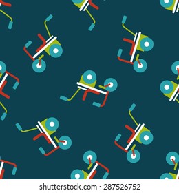 Child bike flat icon,eps10 seamless pattern background