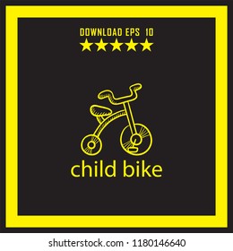 child bike sketch vector icon