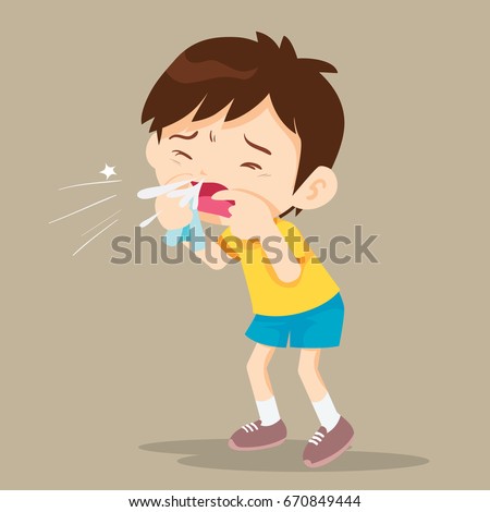 Child Blow Nose Cute Boy Using Stock Vector (Royalty Free) 670849444 ...