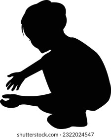 a child body silhouette vector