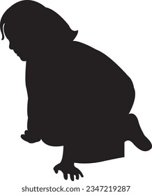 vector de silueta corporal infantil