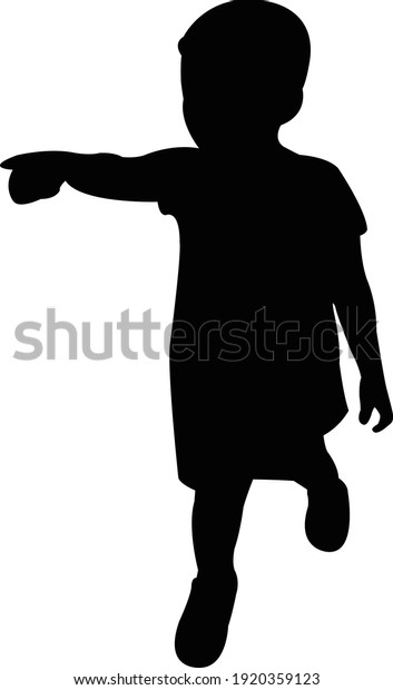 Child Body Silhouette Vector Stock Vector (royalty Free) 1920359123 