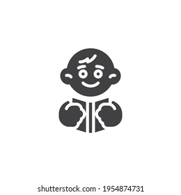 Child with a book vector icon. filled flat sign for mobile concept and web design. Baby reading book glyph icon. Symbol, logo illustration. Vector graphics