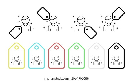 Child boy avatar vector icon in tag set illustration for ui and ux, website or mobile application