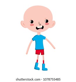 child boy bals with t-shirt and short
