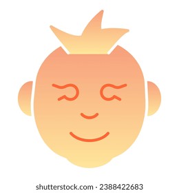Child boy face flat icon. Baby boy color icons in trendy flat style. Kid smiling gradient style design, designed for web and app. Eps 10
