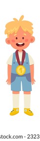 Kinderjunge mit goldener Medaille, Vektorgrafik