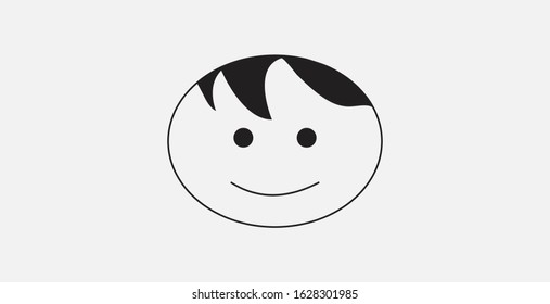 Child, boy icon. Vector illustration, flat design.
