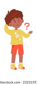 Child Boy Questioning Vector Illustration