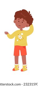 Child Boy Questioning Vector Illustration