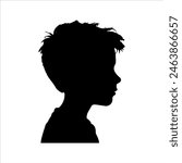 Child boy silhouette isolated on white background. Child boy icon vector illustration design.